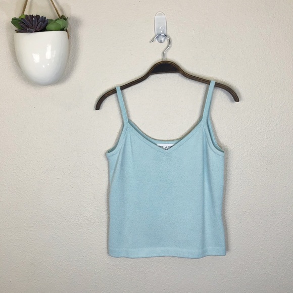 •ST. JOHN Evening• Tiffany Blue Knit Santana Tank - Picture 2 of 8